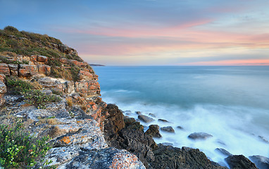 Image showing Coastal seascape views on dusk Australia 