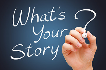 Image showing What Is Your Story Handwritten With White Marker