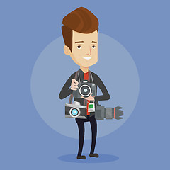 Image showing Photographer taking photo vector illustration.