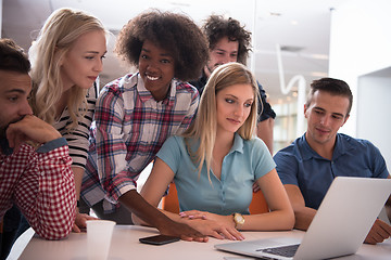 Image showing Multiethnic startup business team on meeting