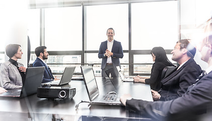 Image showing Corporate business team office meeting.