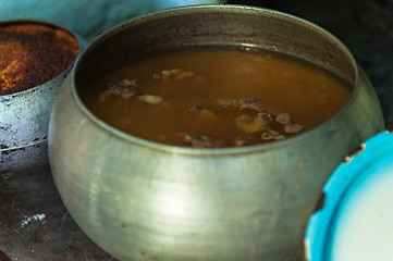 Image showing cooking meals in a Russian stove