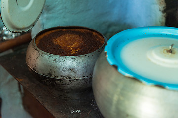 Image showing cooking meals in a Russian stove