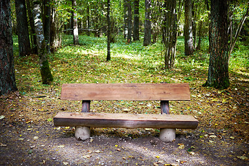 Image showing old wooden bench