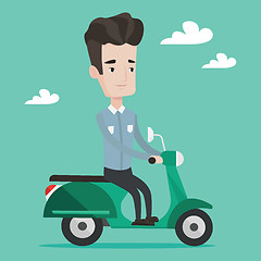 Image showing Man riding scooter vector illustration.