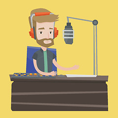 Image showing Male dj working on the radio vector illustration