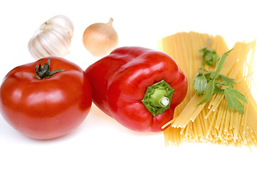 Image showing Products on spaghetti