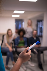 Image showing close up of teacher hand with marker