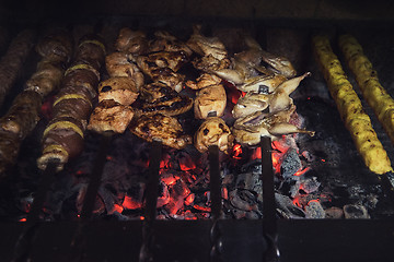 Image showing Grilling marinated shashlik