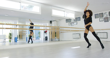 Image showing Young dancer practicing modern dancing