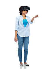 Image showing woman in virtual reality headset or 3d glasses