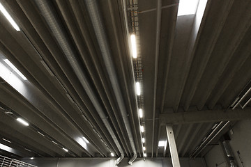 Image showing warehouse ceiling with lamps