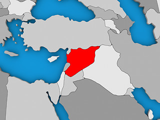 Image showing Syria in red on globe