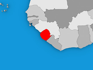 Image showing Sierra Leone in red on globe