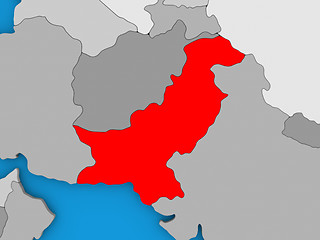 Image showing Pakistan in red on globe