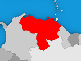 Image showing Venezuela in red on globe