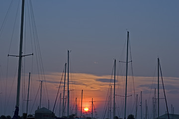 Image showing Masts in the morning