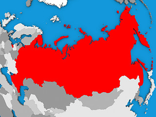 Image showing Russia in red on globe