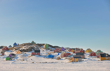 Image showing Colorful houses in spring time