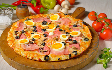 Image showing Pizza and ingredients 