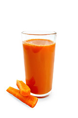 Image showing Juice carrot in tall glass with vegetables