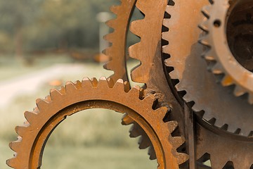 Image showing Old gears and cogs