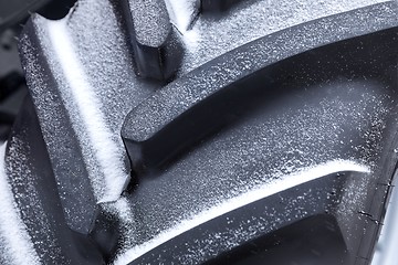 Image showing New car tyre closeup photo