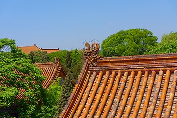 Image showing Traditional Chinese building under blue sky