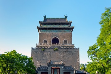 Image showing Traditional Chinese building under blue sky