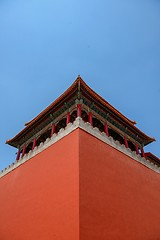 Image showing Traditional Chinese building under blue sky