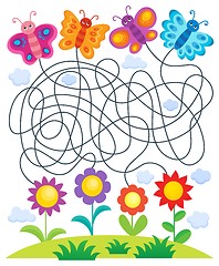 Image showing Maze 24 with butterflies and flowers