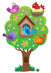 Image showing Tree with stylized birds theme image 3