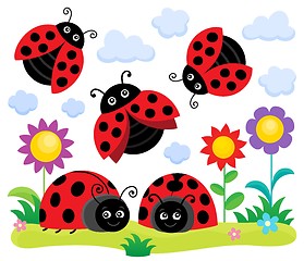 Image showing Stylized ladybugs theme image 1