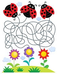 Image showing Maze 25 with ladybugs and flowers