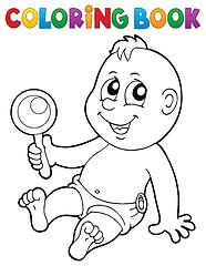 Image showing Coloring book baby theme image 7