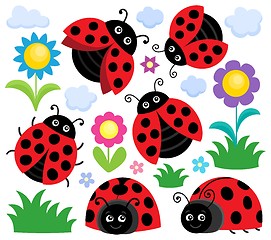 Image showing Stylized ladybugs theme set 1