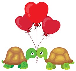 Image showing Valentine turtles theme image 2