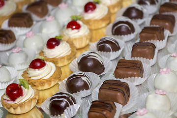 Image showing Many variety chocolate pralines and other sweets