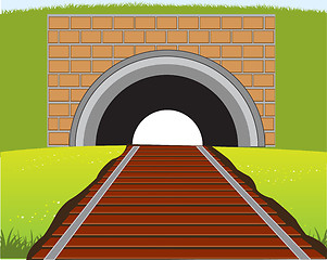 Image showing Railway guiding to subway