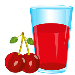 Image showing Juice and berry cherry