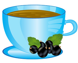 Image showing Cup of the drink with berry