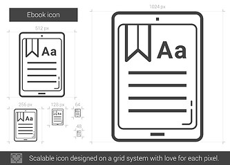 Image showing Ebook line icon.