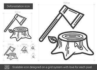 Image showing Deforestation line icon.