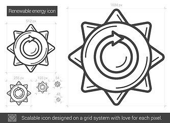 Image showing Renewable energy line icon.