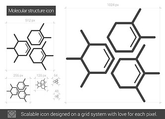 Image showing Molecular structure line icon.