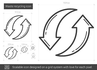 Image showing Waste recycling line icon.