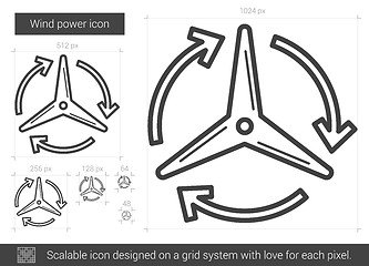 Image showing Wind power line icon.