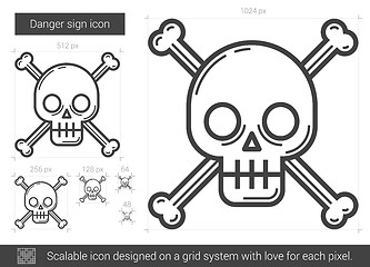 Image showing Danger sign line icon.