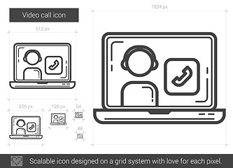 Image showing Video call line icon.