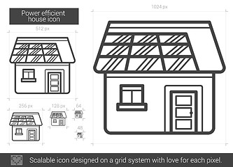 Image showing Power efficient house line icon.